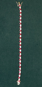 92.5 Pure Silver Moissanite Diamond & Ruby Bracelet