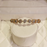 24kt Gold Polished 92.5 Pure Silver Moissanite Diamond Bracelet