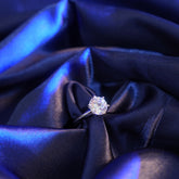 Classic Round Moissanite Solitaire Ring in 92.5 Pure Silver