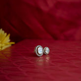 Gold Finish Moissanite Polki Enameled Ring In 925 Sterling Silver