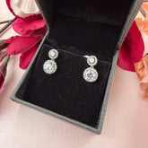 Moissanite Diamond Solitaire Earrings in 925 Sterling Silver
