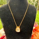 Gold Finish Single Moissanite Polki Pendant Necklace in 925 Sterling Silver