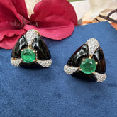 925 Pure Silver Triangle Stud with Moissanite Diamonds