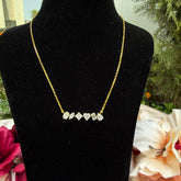 Gold Finish Five stone design mossianite diamond necklace in 925 Sterling Silver