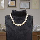 Single Layer 24 Ckt Gold Polished Moissanite Polki Necklace | 92.5 Pure Silver