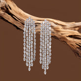 White Finish Zircon Dangler Earrings In 925 Sterling Silver