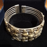 Royal Aurora Heritage Bangle in 925 Sterling Silver with gold accents
