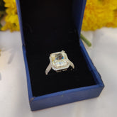 Radiant Cushion-Cut CZ Moissanite Ring in 925 Sterling Silver