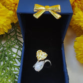 Dual Heart & Tear Shaped Moissanite Polki Ring in 925 Sterling Silver