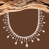 White Finish Zircon and Topaz Necklace in 925 Sterling Silver