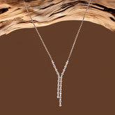 Rose Gold Finish Zircon Pendant Necklace in 925 Sterling Silver