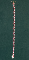 92.5 Pure Silver Moissanite Diamond & Ruby Bracelet