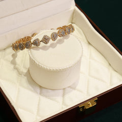 24kt Gold Polished 92.5 Pure Silver Moissanite Diamond Bracelet