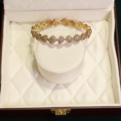 24kt Gold Polished 92.5 Pure Silver Moissanite Diamond Bracelet