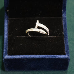 92.5 Pure Silver Moissanite Daimond Ring