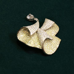 92.5 Pure Silver Moissanite Diamond Brooch