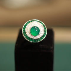 92.5 Pure Silver Moissanite Diamond Ring