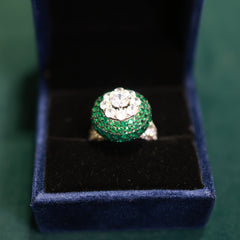 92.5 Pure Silver Moissanite Polki Ring