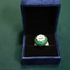 92.5 Pure Silver Moissanite Polki Ring