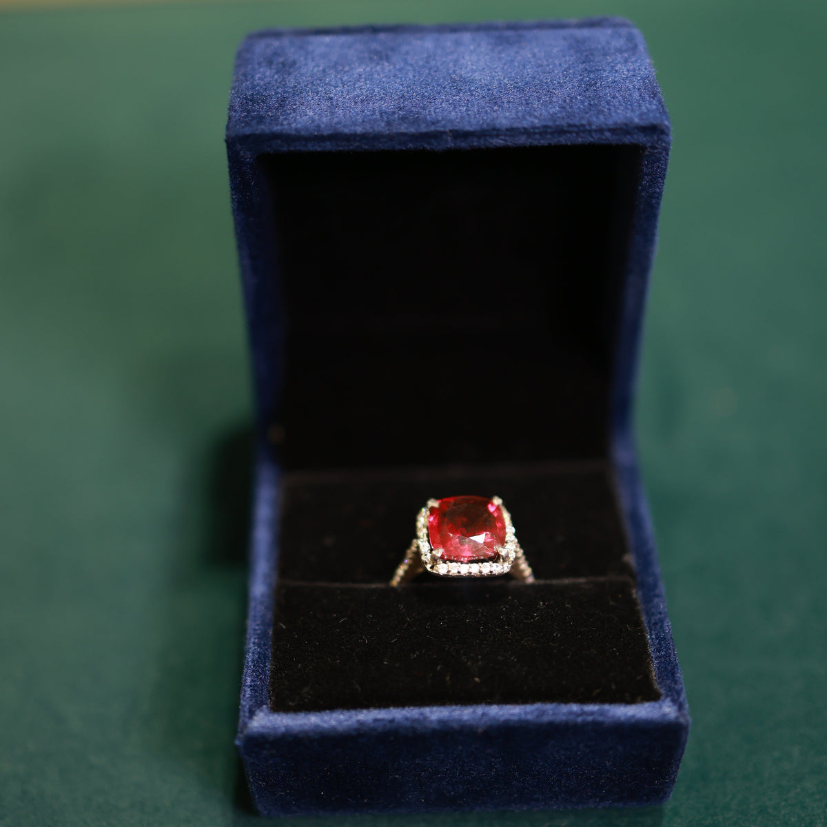 92.5 Pure Silver Glass Rubies Ring