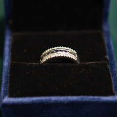 92.5 Pure Silver Sapphire Ring
