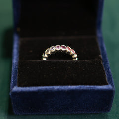 92.5 Pure Silver Glass Rubies & Emeralds Ring