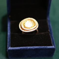 92.5 Pure Silver Moissanite Polki Ring