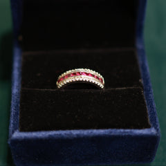 92.5 Pure Silver Glass Rubies Ring