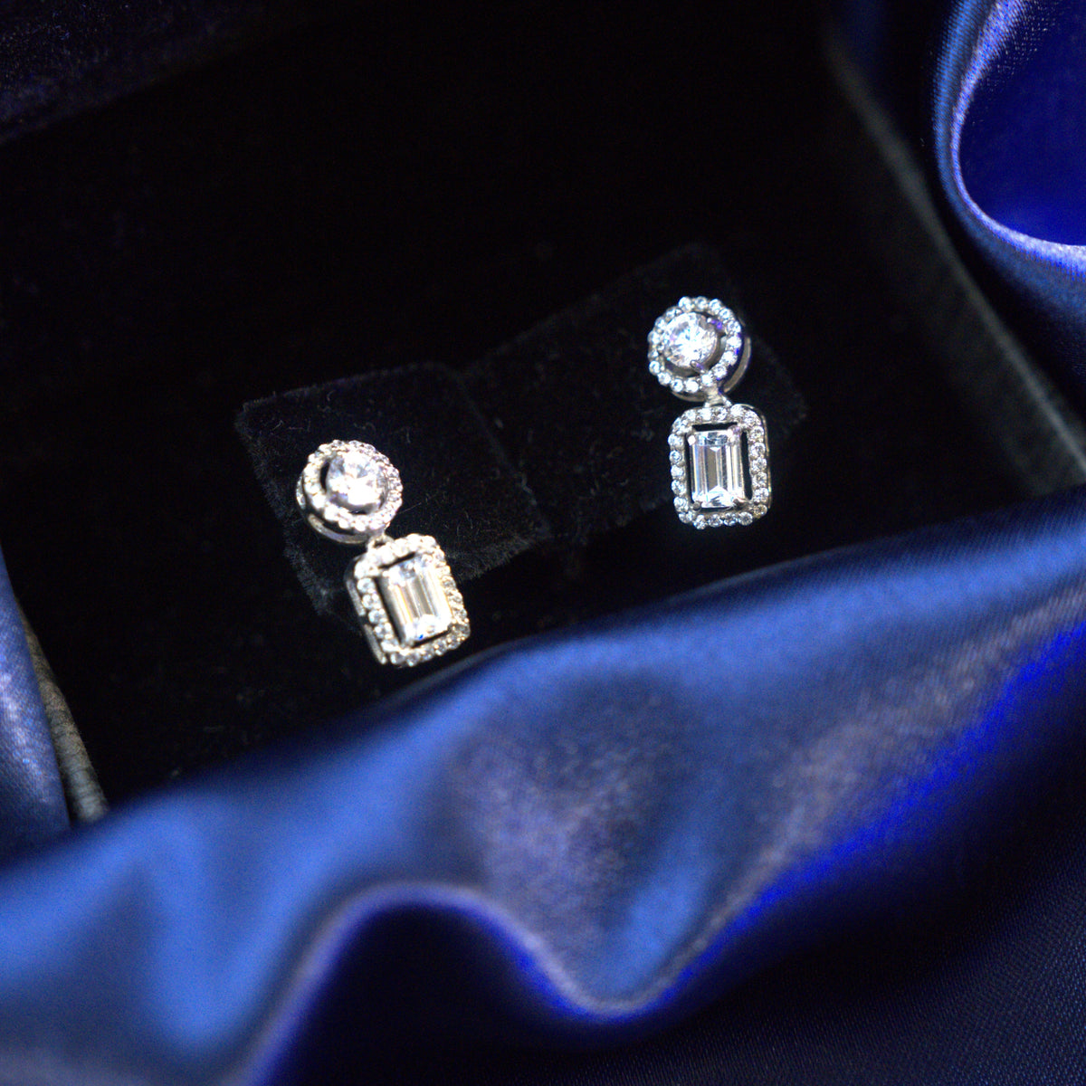 Moissanite Diamond Drop Earrings in 925 Sterling Silver
