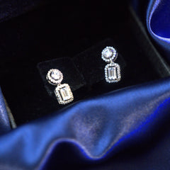 Moissanite Diamond Drop Earrings in 925 Sterling Silver