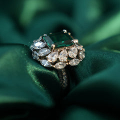 Moissanite Diamond Ring in 92.5 Pure Silver