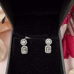 Moissanite Diamond Drop Earrings in 925 Sterling Silver