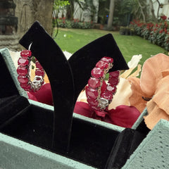 925 Pure Silver Ruby Earrings