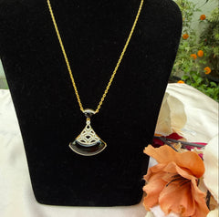 Gold Finish Necklace with semi precious stones and 925 Sterling Silver