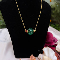 Gold Finish Semi precious stone centre pendant/necklace in 925 Sterling Silver