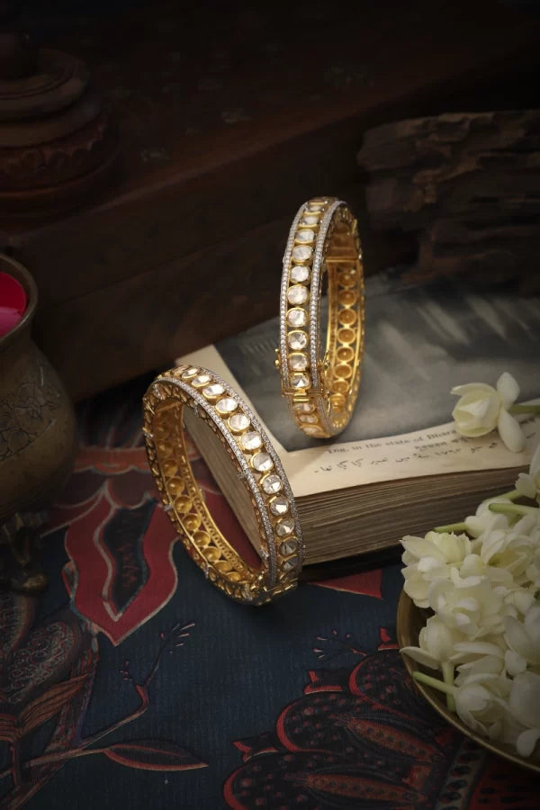 Niyati Moissanite Polki Bangles