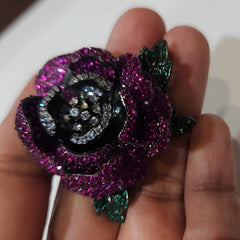 Regal Rose Brooch in 925 Sterling Silver