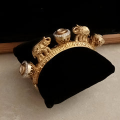 Gold Finish Swarovski Stone Theme Bangles in 925 Sterling Silver