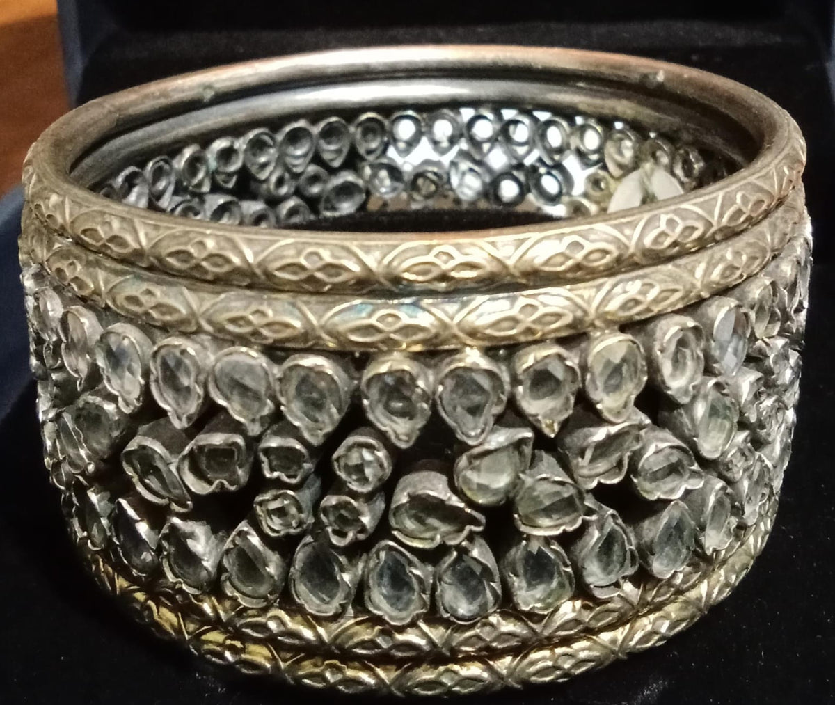 Royal Polki Kundan Statement Bangle in 925 Sterling Silver