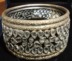 Royal Polki Kundan Statement Bangle in 925 Sterling Silver