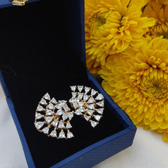 Royal Radiant Fan-Shaped CZ Moissanite Ring in 925 Sterling Silver