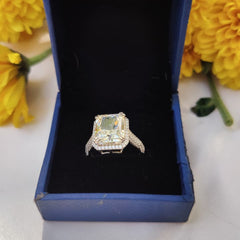 Radiant Cushion-Cut CZ Moissanite Ring in 925 Sterling Silver