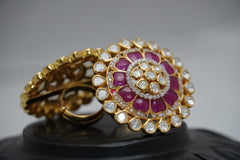 Charming Floral Polki Ring - Adjustable to Fit All | 925 Sterling Silver | 18kt Gold Plated | Jadau Jewelry